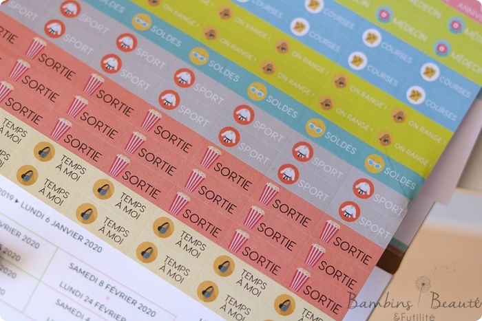 calendrier stickers 